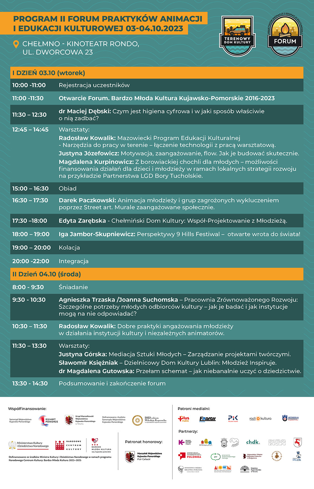 Program II Forum Praktykow Animacji i Edukacji Kulturowej 2023